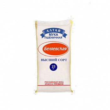 Мука "Беляевская" пшеничная высший сорт, 25кг мешок