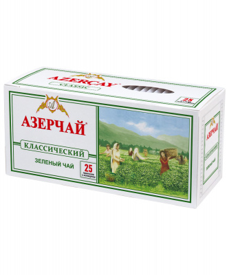 Чай "Азерчай" зеленый классический, 50гр (2г*25пак) карт/кор