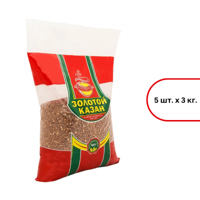 Крупа "Золотой Казан" Гречневая, 3кг мягк/уп