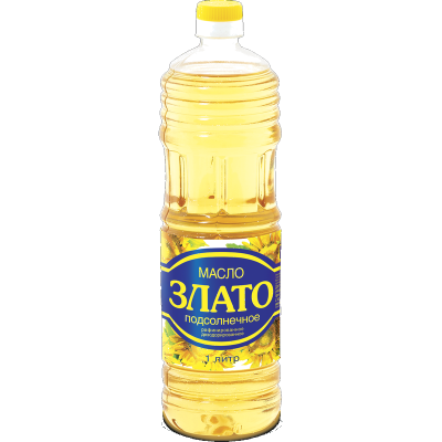 Масло "Злато" подсолнечное рафинированное дезодорированное, 1л пл/б