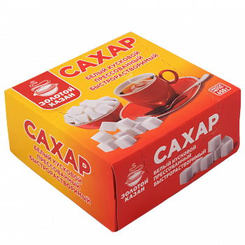 Сахар "Золотой Казан" кусковой пресованный быстрорастворимый, 450гр карт/кор