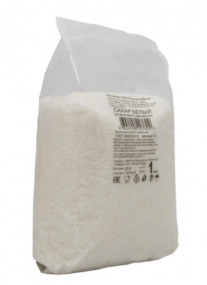 Сахарный песок фас. 1 кг (1*12 кг) прозр упак