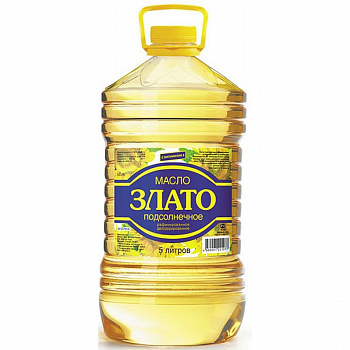 Масло "Злато" подсолнечное рафинированное дезодорированное, 5л пл/б