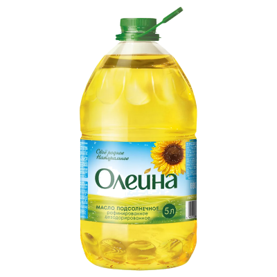 Масло "Олейна" подсолнечное рафинированное дезодорированное, 5л пл/б