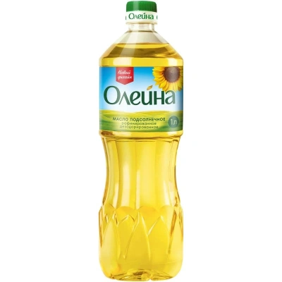 Масло "Олейна" подсолнечное рафинированное дезодорированное, 1л пл/б
