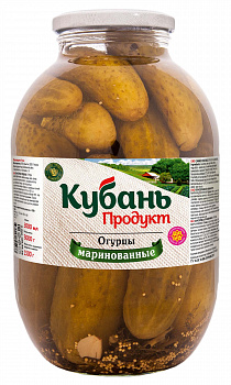 Огурцы "Кубань Продукт" маринованные 9-12см, 3000гр ст/б