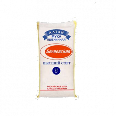 Мука "Беляевская" пшеничная высший сорт, 25кг мешок