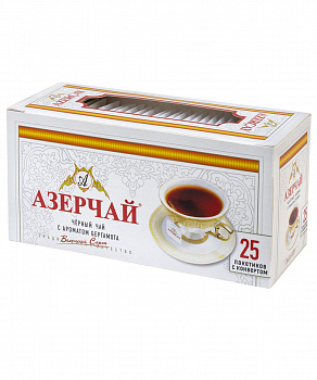 Чай "Азерчай" черный байховый с ароматом бергамота, 50гр (2г*25пак. с кон) карт/кор