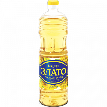 Масло "Злато" подсолнечное рафинированное дезодорированное, 1л пл/б
