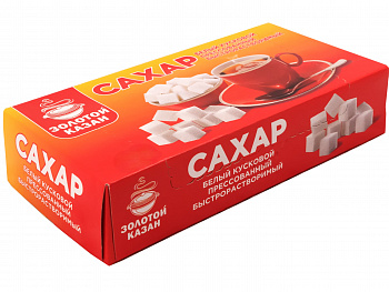 Сахар "Золотой Казан" кусковой пресованный быстрорастворимый, 1кг карт/кор