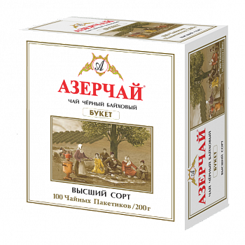 Чай "Азерчай" Букет черный байховый, 200гр (2г*100пак) карт/кор