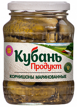 Огурцы корниш. марин. 3-6 "Кубань Продукт" 350гр ст/б
