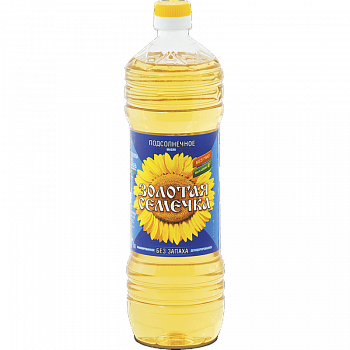 Масло "Золотая семечка" подсолнечное рафинированное дезодорированное, 1л пл/б